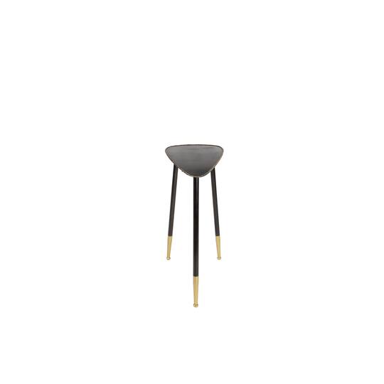 24" Black Iron Industrial Accent Table